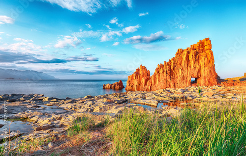 Awesome sunset view of Red Rocks (called "Rocce Rosse") in Arbatax.