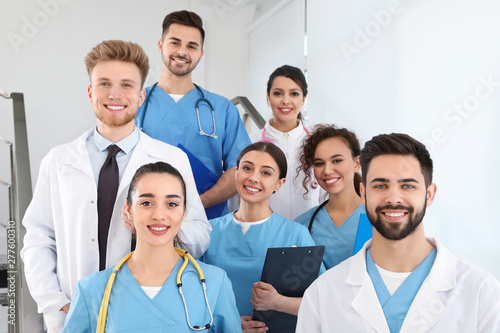 Team of medical workers in hospital. Unity concept