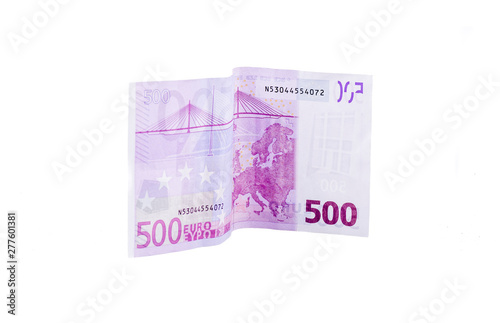 Banknote 500 euro isolated on white