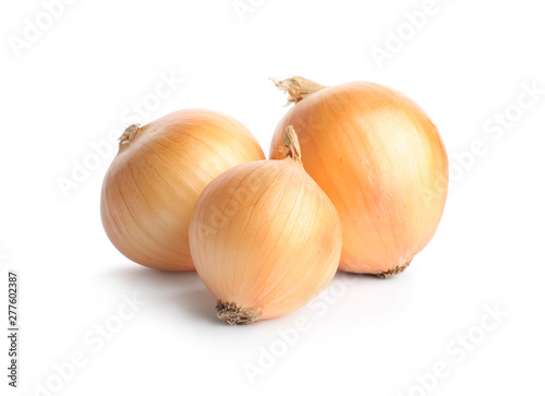 Wallpaper Mural Fresh ripe onion bulbs on white background Torontodigital.ca