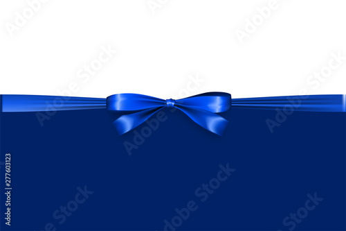 Holiday satin gift bow knot ribbon man blue
