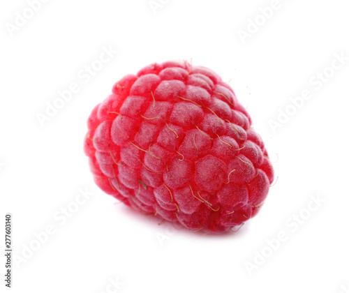 Delicious fresh ripe raspberry on white background
