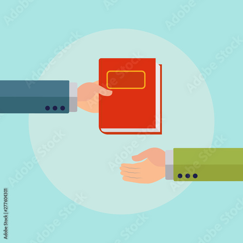 Giving a book or a ledger vector concept