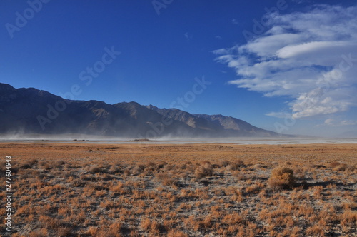 Desert Mountains Plains Salt Flats Death Sky Background