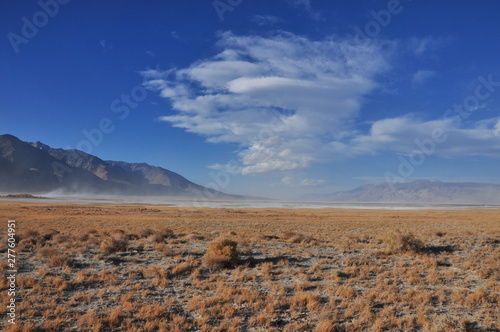 Desert Mountains Plains Salt Flats Death Sky Background