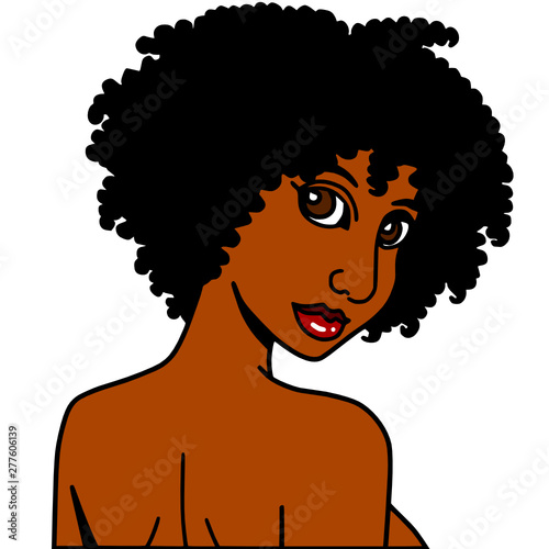 African American Woman looking over her shoulder