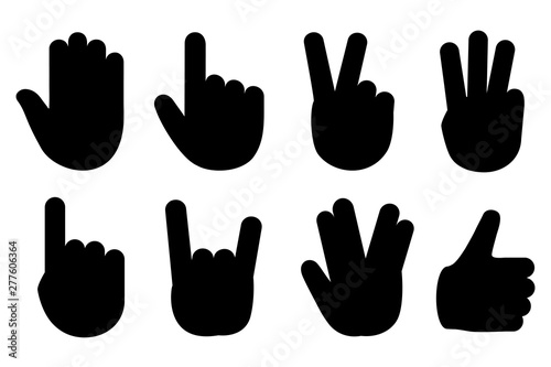 Hand gesticulate symbol set icon – stock vector