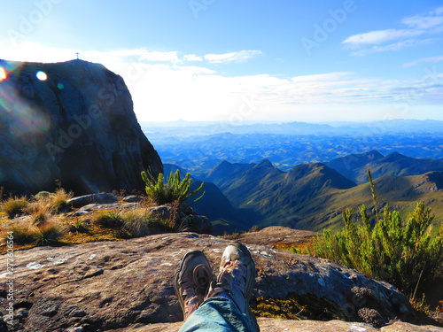 hiker in mountains