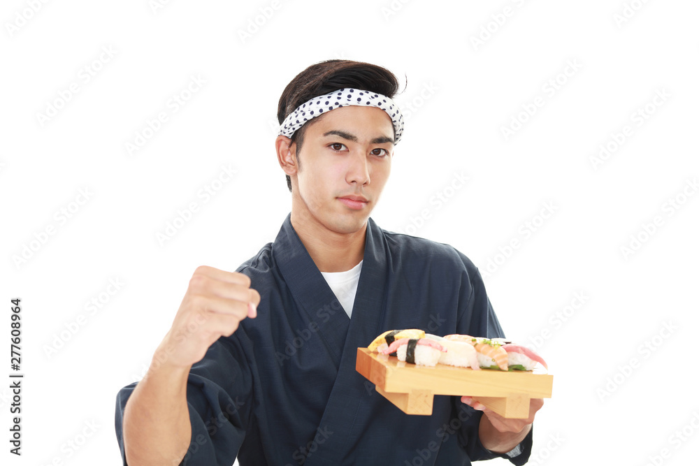 ガッツポーズの寿司職人 ガッツポーズの寿司職人