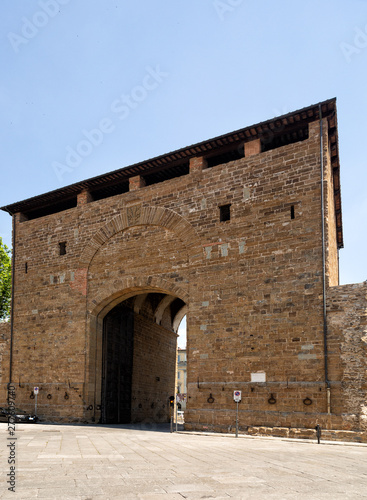 View of the massive Porta San Frediano city gate