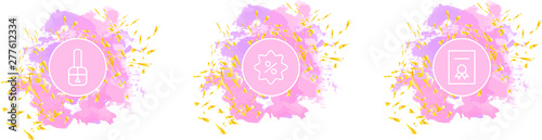 watercolor background for beauty salons, manicure, extension studios. Icons light pink gold. Wallpaper for social networking media and stories, vector abstraction