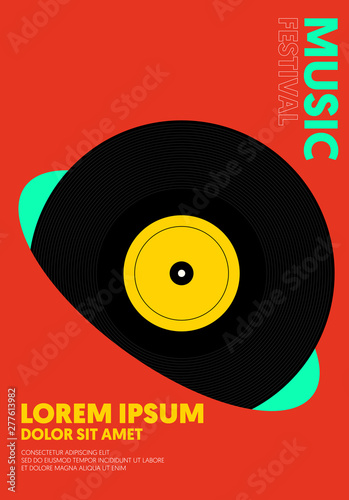Music poster modern vintage retro style