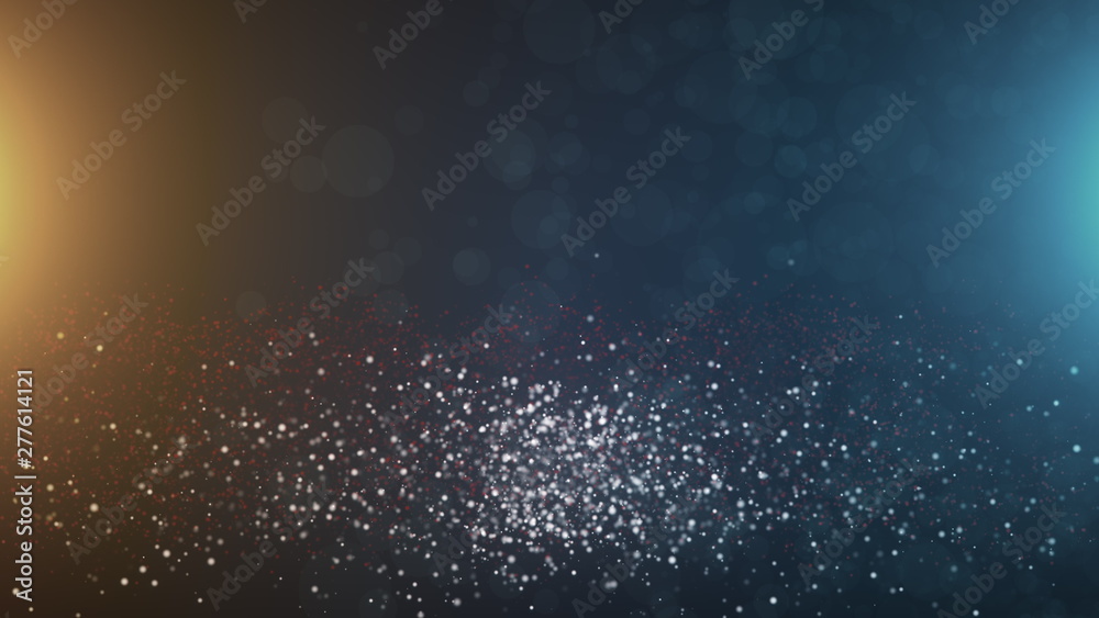 Obraz premium Abstract vintage bokeh particles particles in space with light, computer generated abstract background, 3D rendering