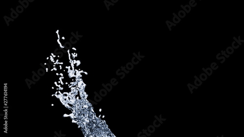 Dropping pure and transparent water flow, 3d rendering computer generated background