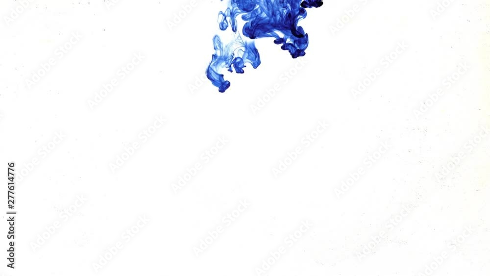 Color ink drop in water. Color spread. Colors dropped into liquid,   Ink swirling in water. Cloud of water ink in liquid