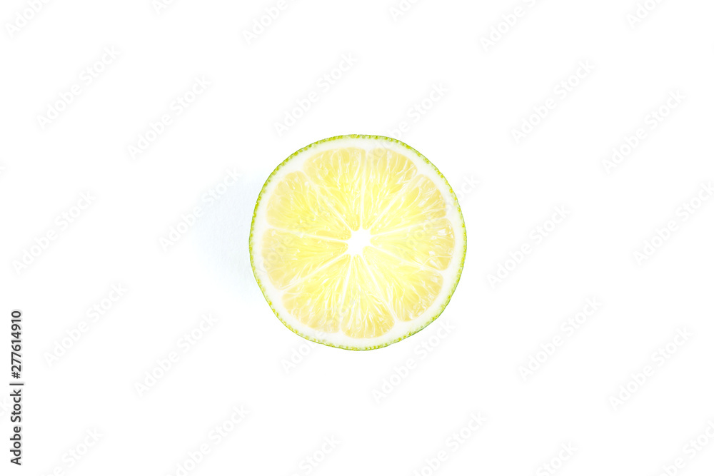 Half of lime isolated on white background Half of lime isolated on white background