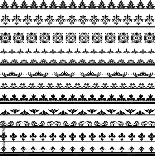 set of vector vintage frames on white background