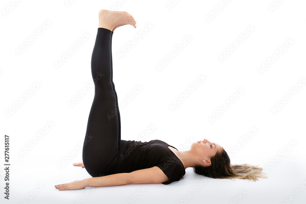 Yoga poses woman isolated with white background. Yoga pose set. Mindfulness and Spiritually concept. Girl practicing Hatha Yoga asanas. Yoga poses woman isolated with white background. Yoga pose set. Mindfulness and Spiritually concept. Girl practicing Hatha Yoga asanas.