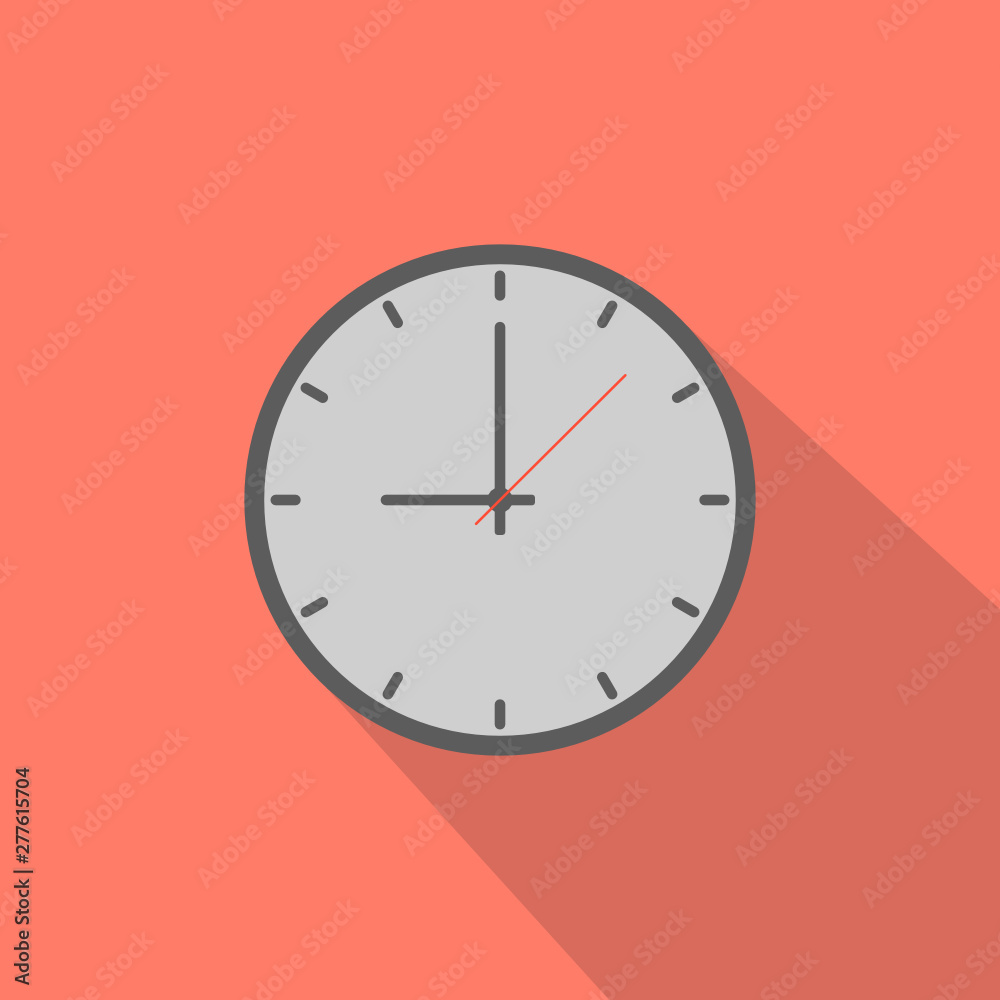 Clock in flat vector illustration
