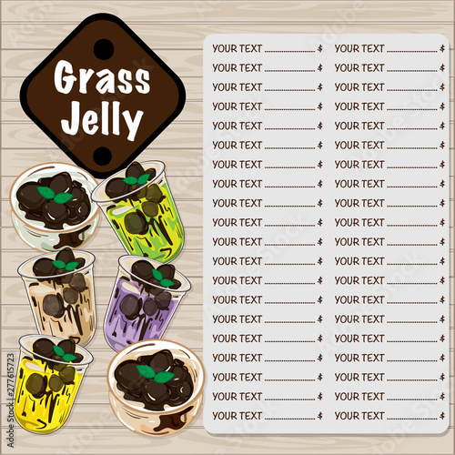 menu grass jelly graphic template