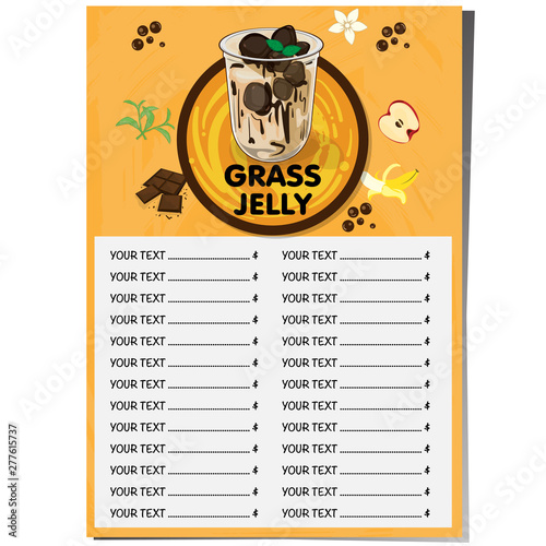 menu grass jelly graphic template