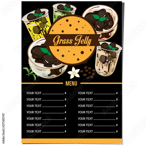 menu grass jelly graphic template