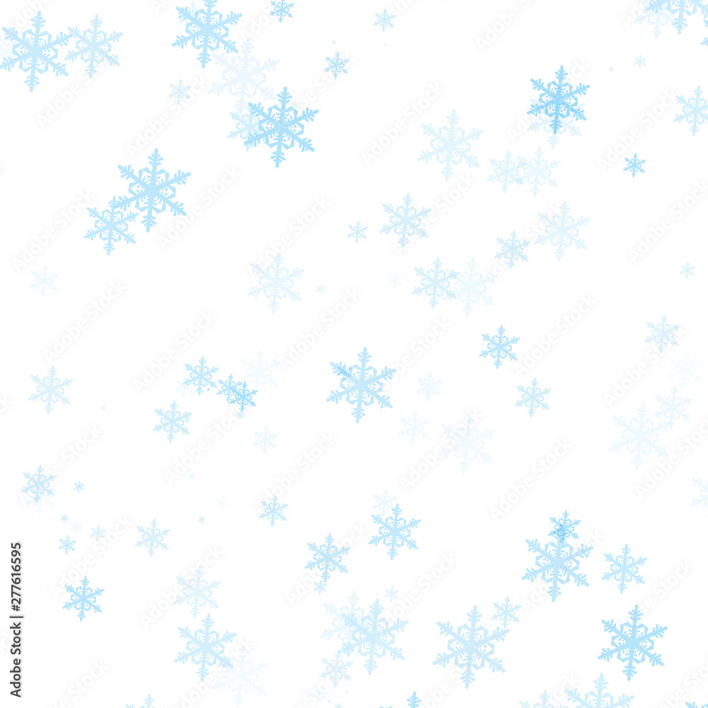  light background with gentle snowflakes for christmas and new year