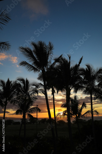 The sun sets in Kiheh   Wailea on the south shore of the Hawaiian island of Maui