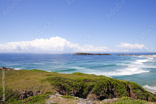 View from a hill towards  Delicate Island. Australia.