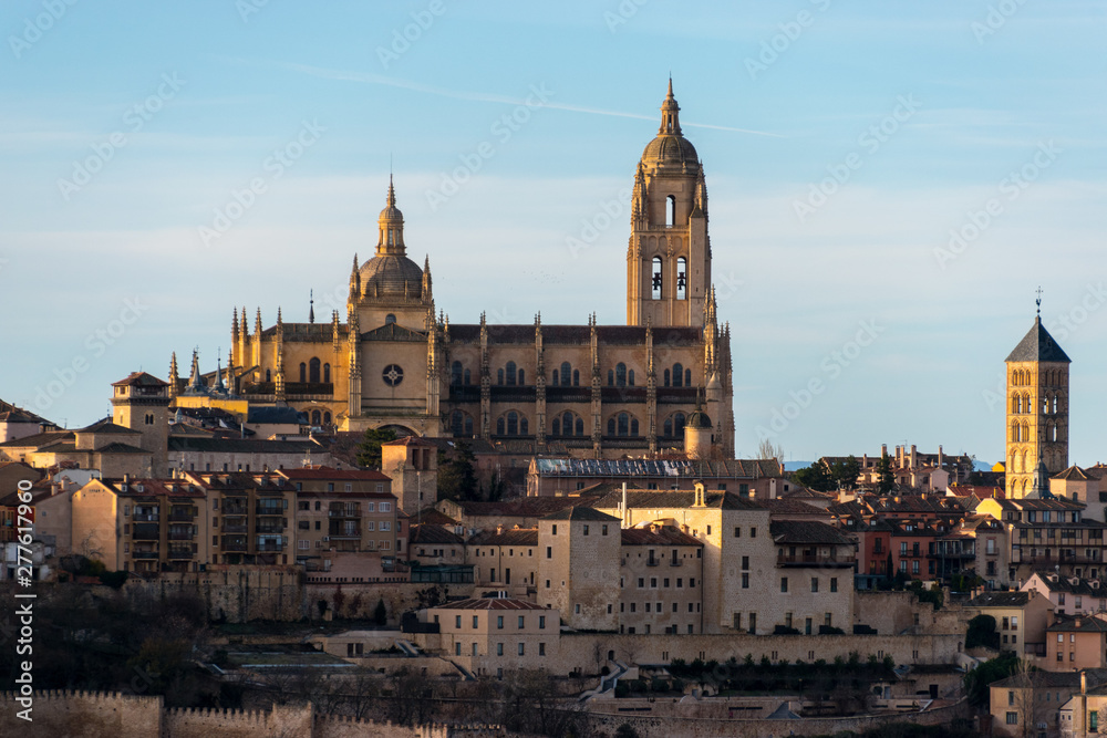 The Segovia cathedral, a Gothic style Roman Catholic cathedral and the tallest tower in Spain