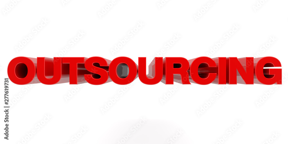 OUTSOURCING word on white background 3d rendering