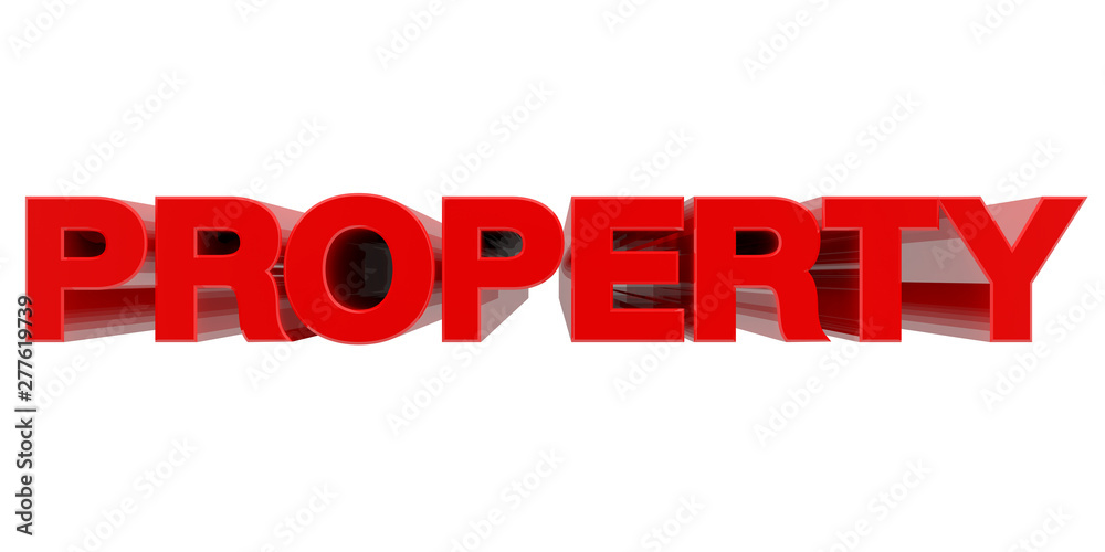 PROPERTY word on white background 3d rendering
