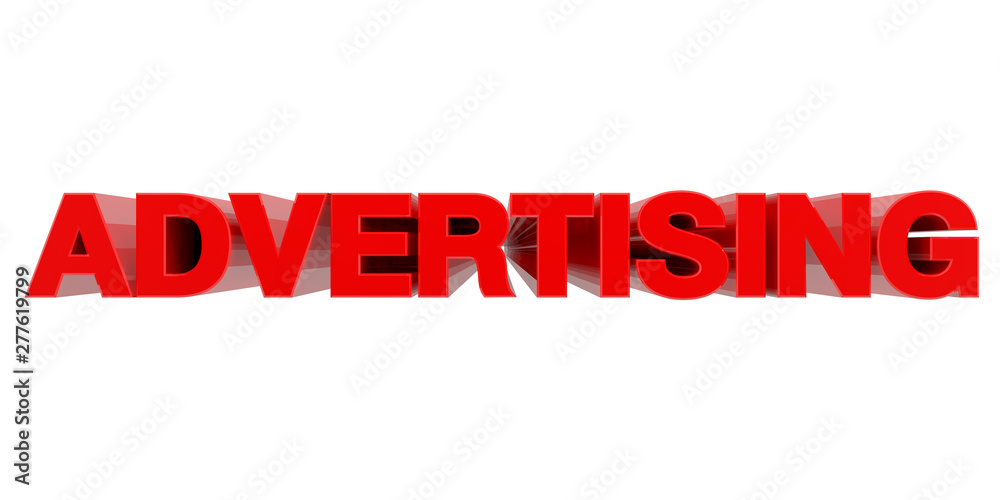 ADVERTISING word on white background 3d rendering