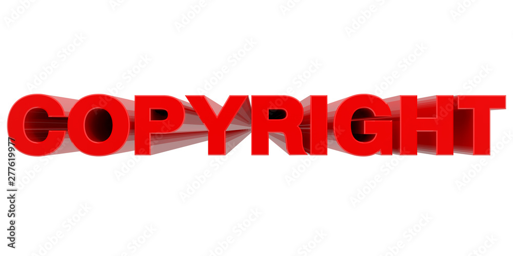 COPYRIGHT word on white background 3d rendering COPYRIGHT word on white background 3d rendering