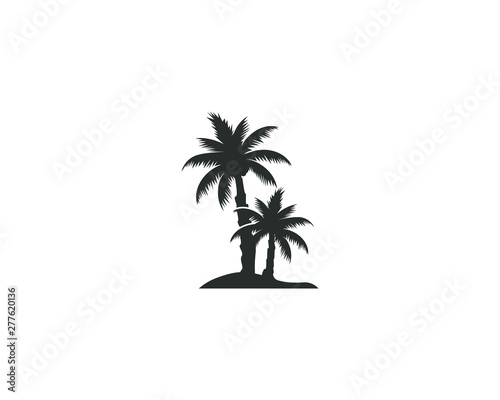 Palm tree summer logo template vector illustration nature