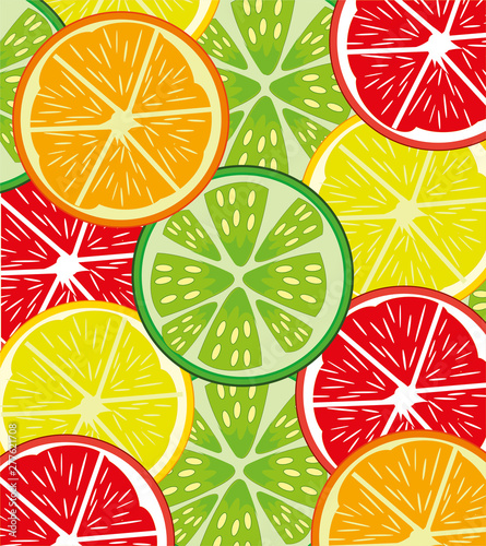 Colorful background from fruit citrus in cut