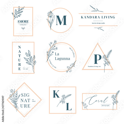 logo bundle modern floral bussiness template