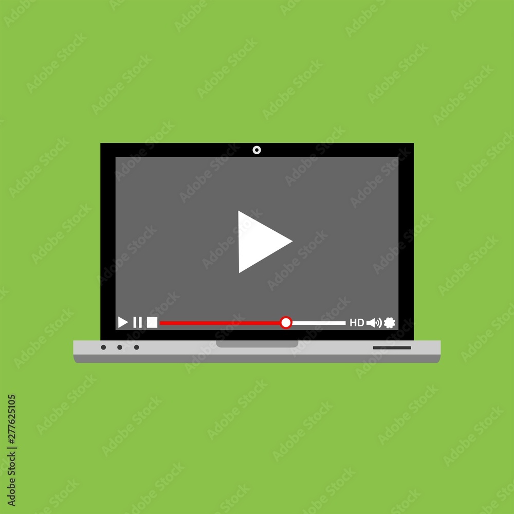 Modern video player design template for web and mobile apps flat style. Vector illustration Modern video player design template for web and mobile apps flat style. Vector illustration