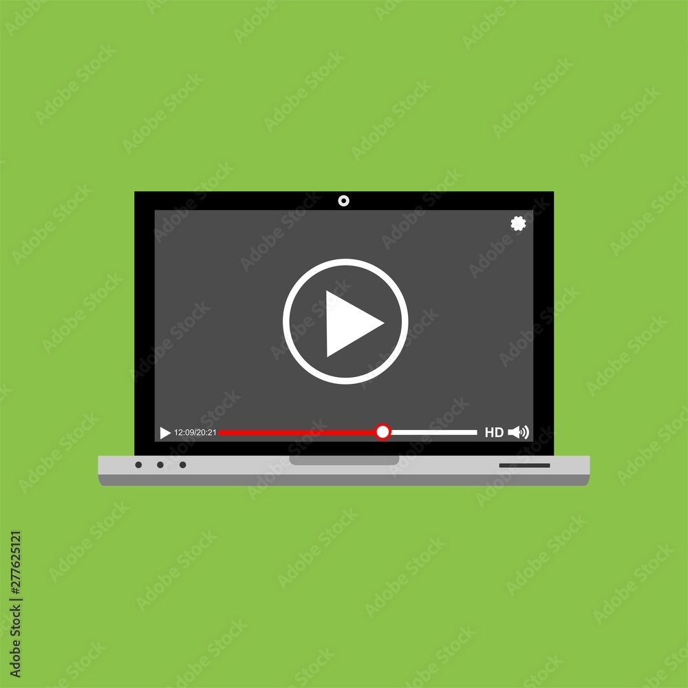 Modern video player design template for web and mobile apps flat style. Vector illustration Modern video player design template for web and mobile apps flat style. Vector illustration