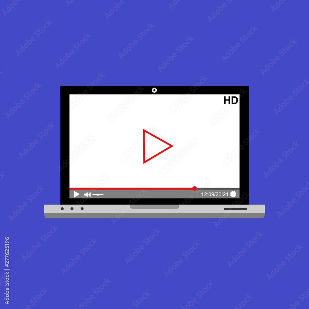 Modern video player design template for web and mobile apps flat style. Vector illustration Modern video player design template for web and mobile apps flat style. Vector illustration