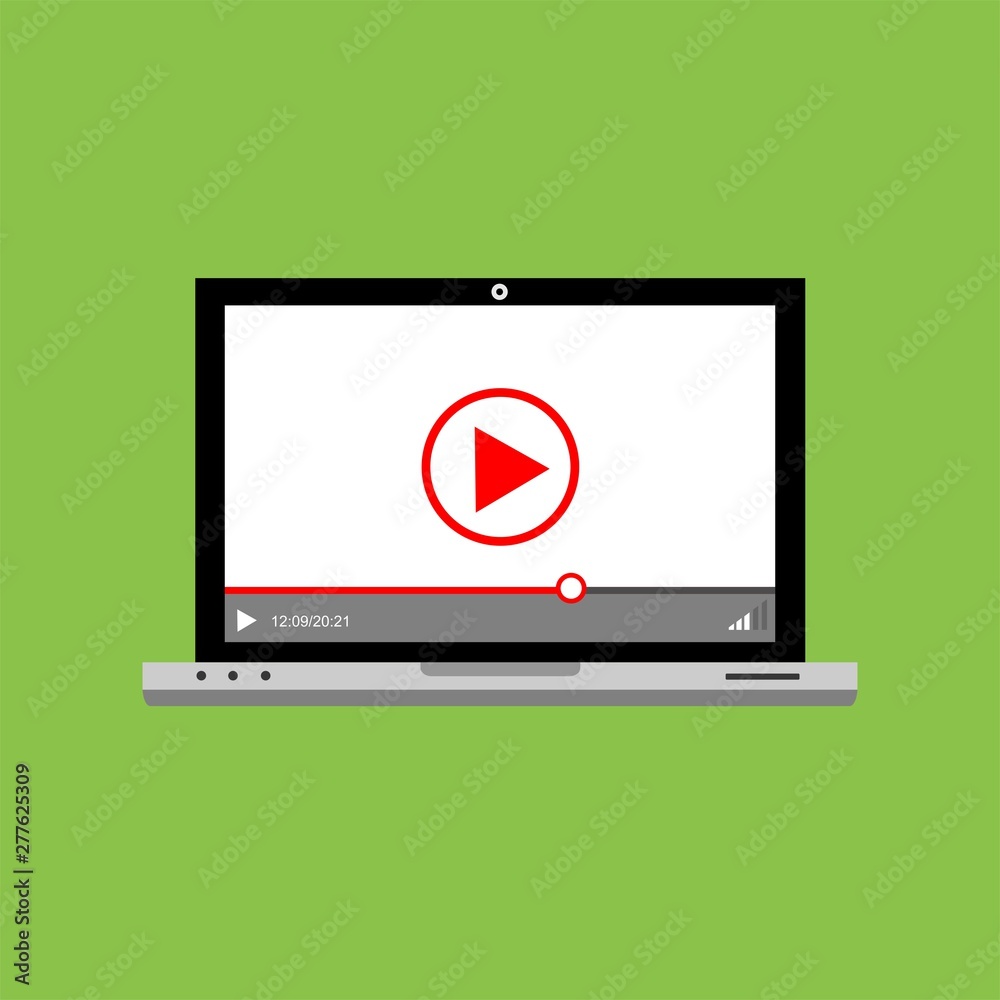 Modern video player design template for web and mobile apps flat style. Vector illustration Modern video player design template for web and mobile apps flat style. Vector illustration