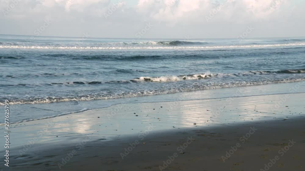 WS waves breaking on Ostional Beach, Costa Rica as several Olive Ridley hatchlings get closer to the ocean WS waves breaking on Ostional Beach, Costa Rica as several Olive Ridley hatchlings get closer to the ocean