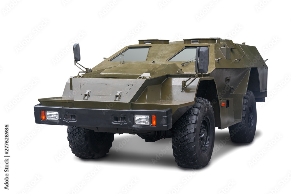 Fototapeta premium KamAZ - 43269 Shot BPM-97 - Russian lightly armored car. Isolated on white background