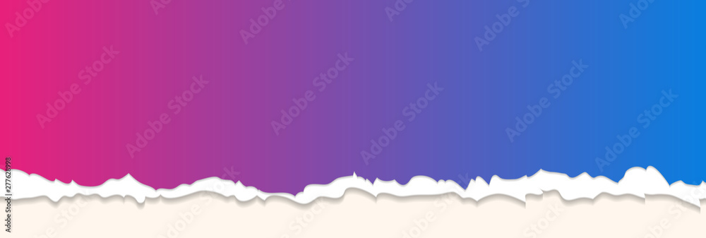 Blue and purple paper background with ragged edge