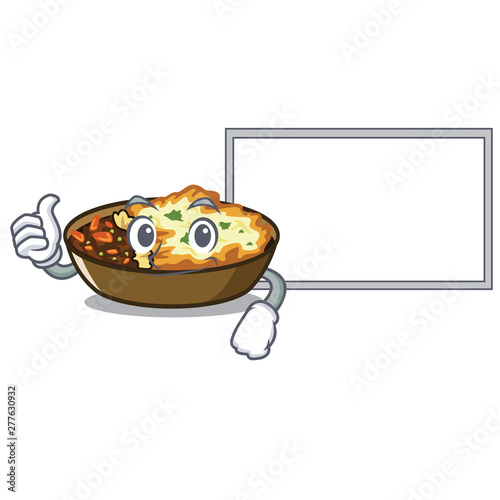 Thumbs up with board gratin is served into character plates