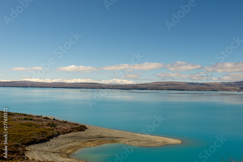 Beautiful South Island scenery around The Southern Alps and Lake Pupuki