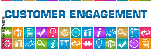 Custome Engagement Colorful Box Grid Business Symbols 