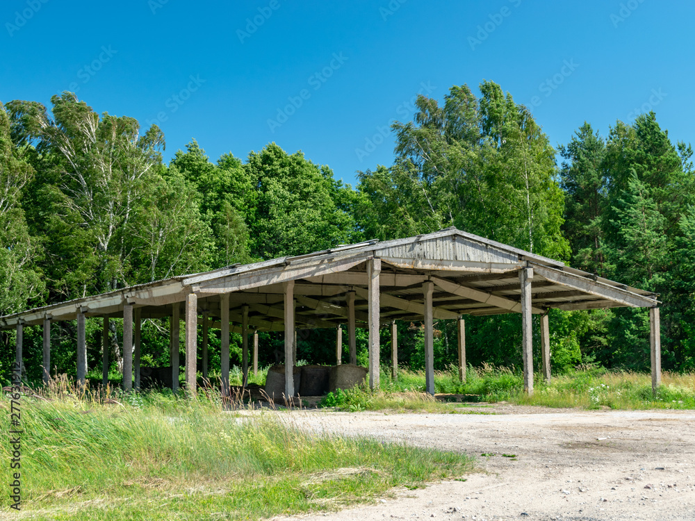 wooden shed for storage of fodder wooden shed for storage of fodder