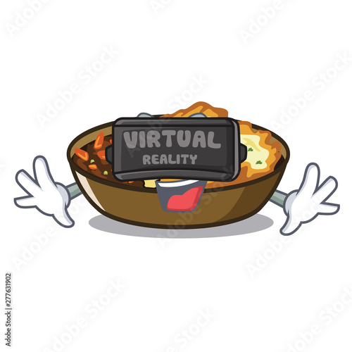 Virtual reality gratin in the a mascot shape