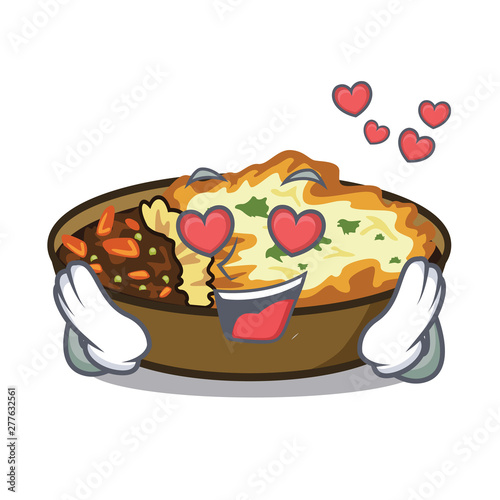 In love gratin in the a mascot shape
